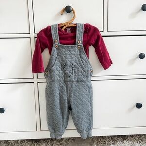 Gray Quilted Kids Overalls